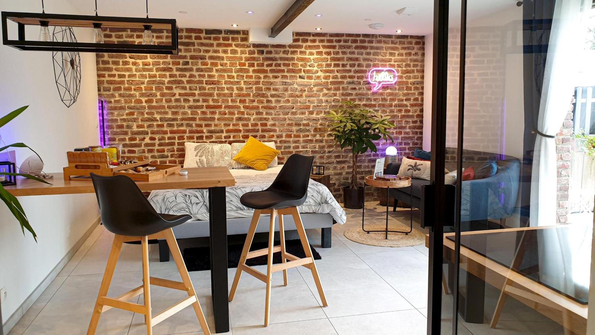 Gary Suite - Studio Cosy, Spa Et Jardin Privatif A 4 Min De Cambrai Awoingt المظهر الخارجي الصورة